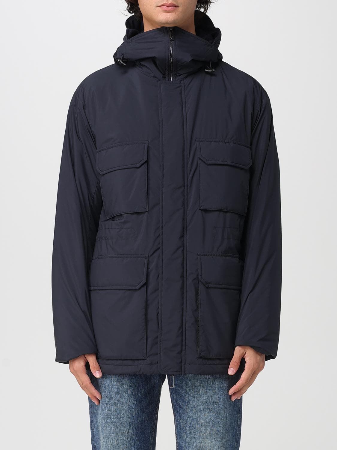 Emporio Armani Coat Men color Blue