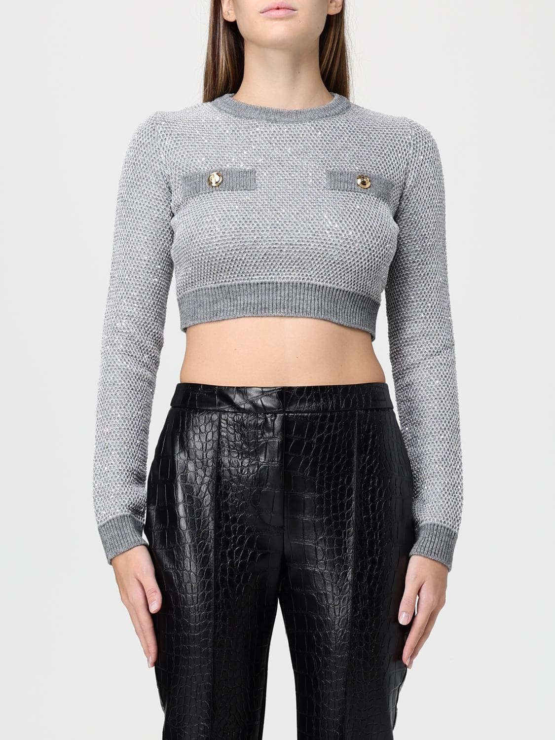 Elisabetta Franchi Sweater Woman color Grey