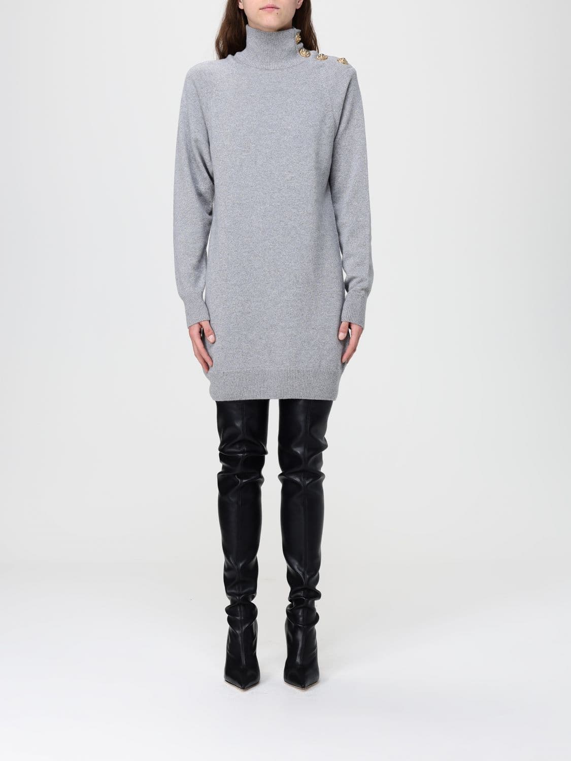 Balmain Dress Woman color Grey · 40