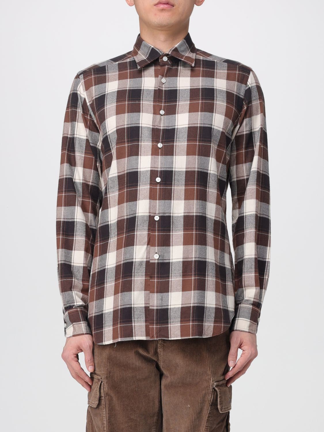 Incotex Shirt Men color Brown