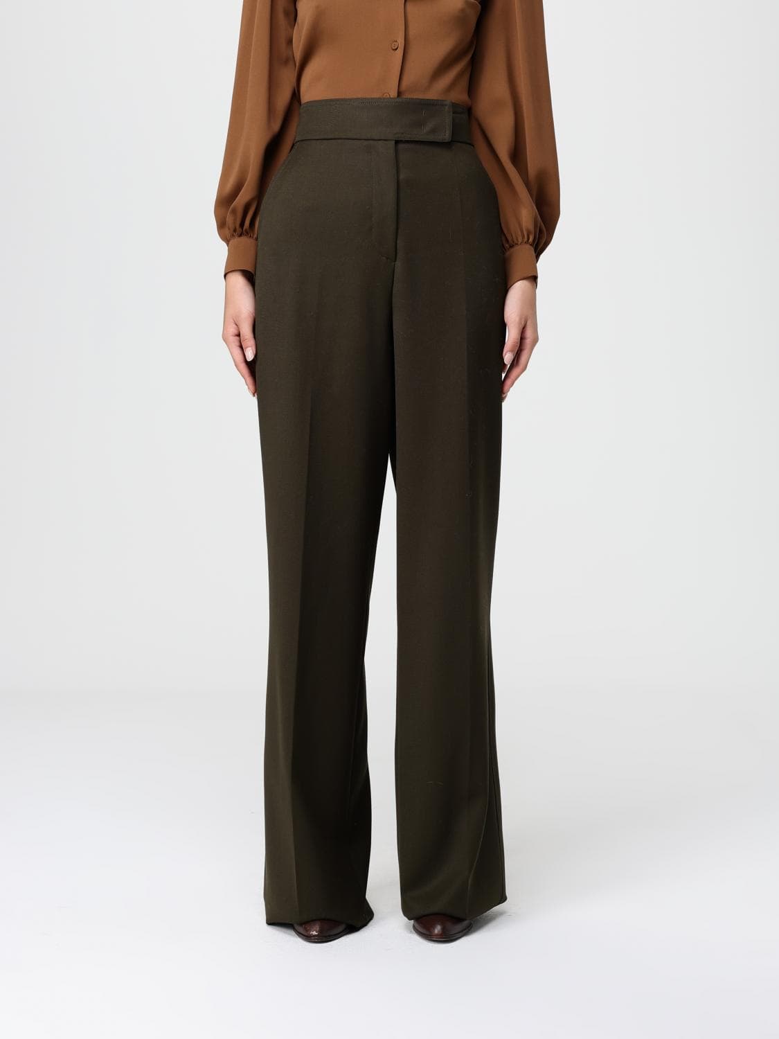 Max Mara Pants Woman color Moss Green