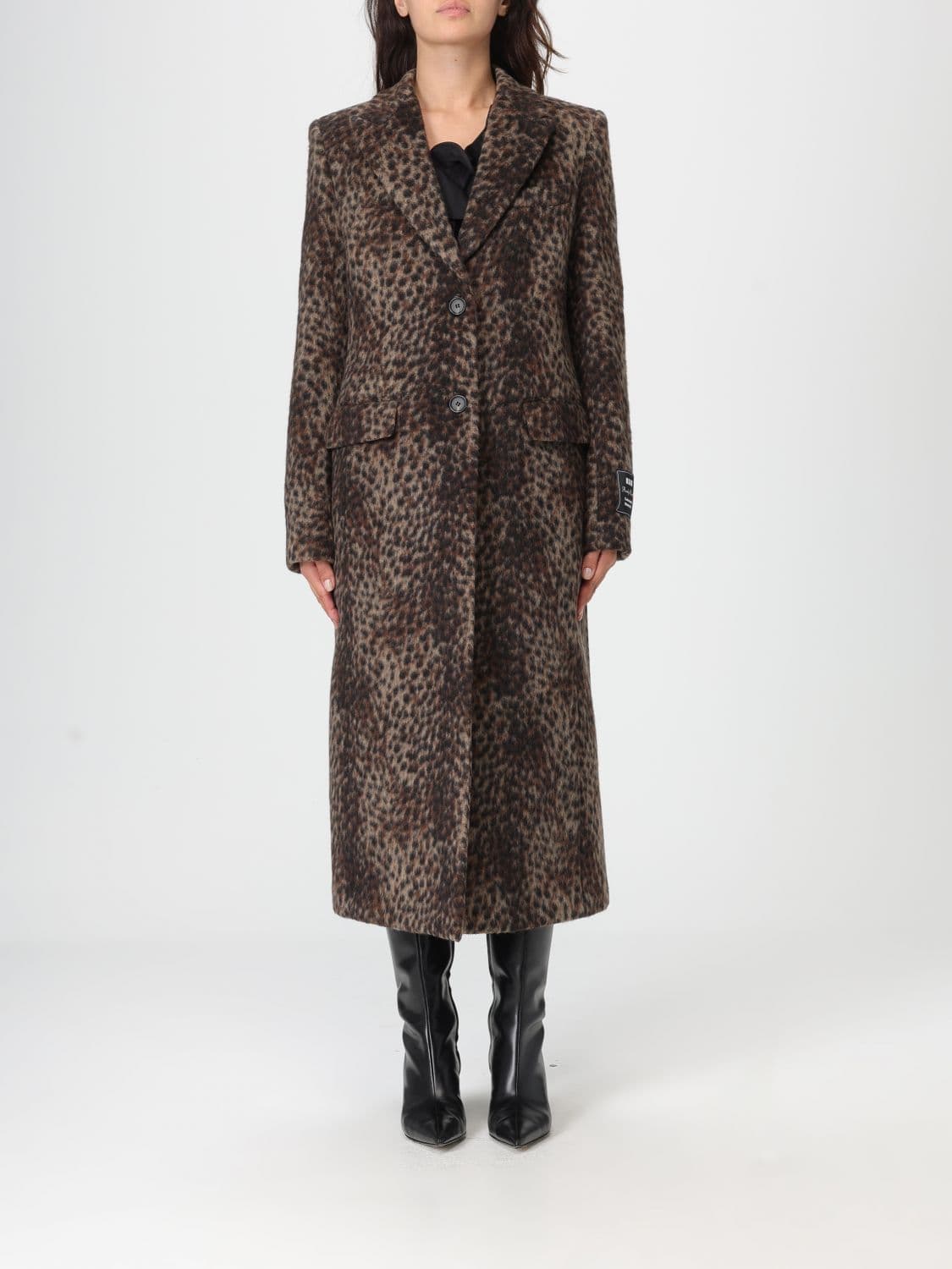Msgm Coat Woman color Brown · 42