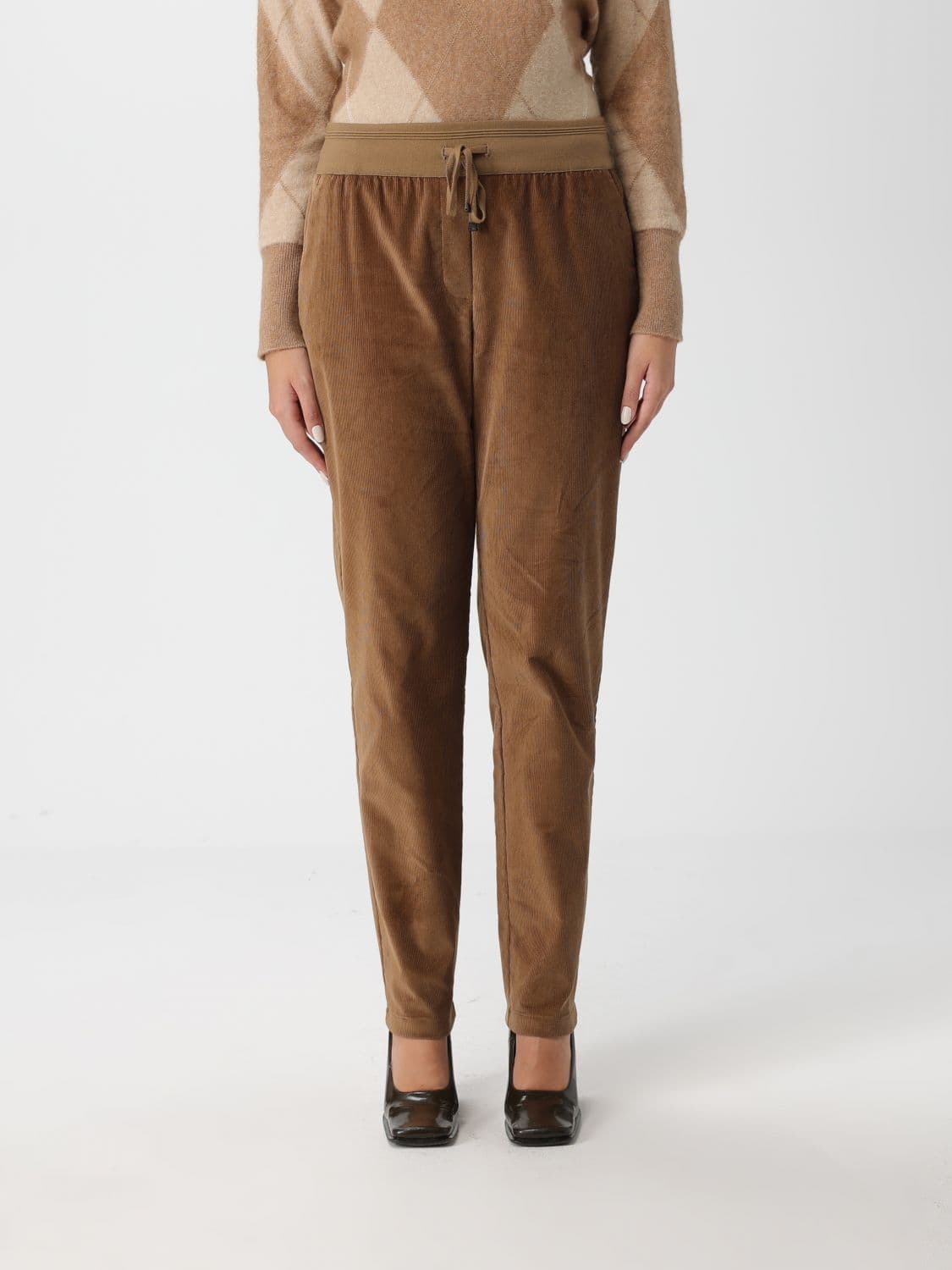 Lorena Antoniazzi Pants Woman color Brown · 46