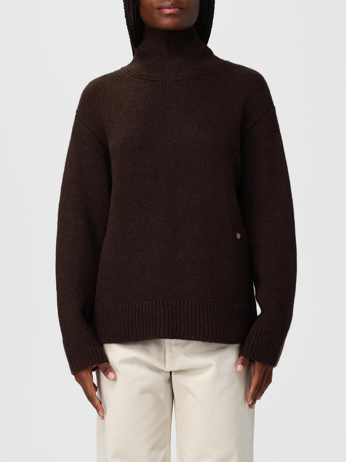 Ganni Sweater Woman color Brown