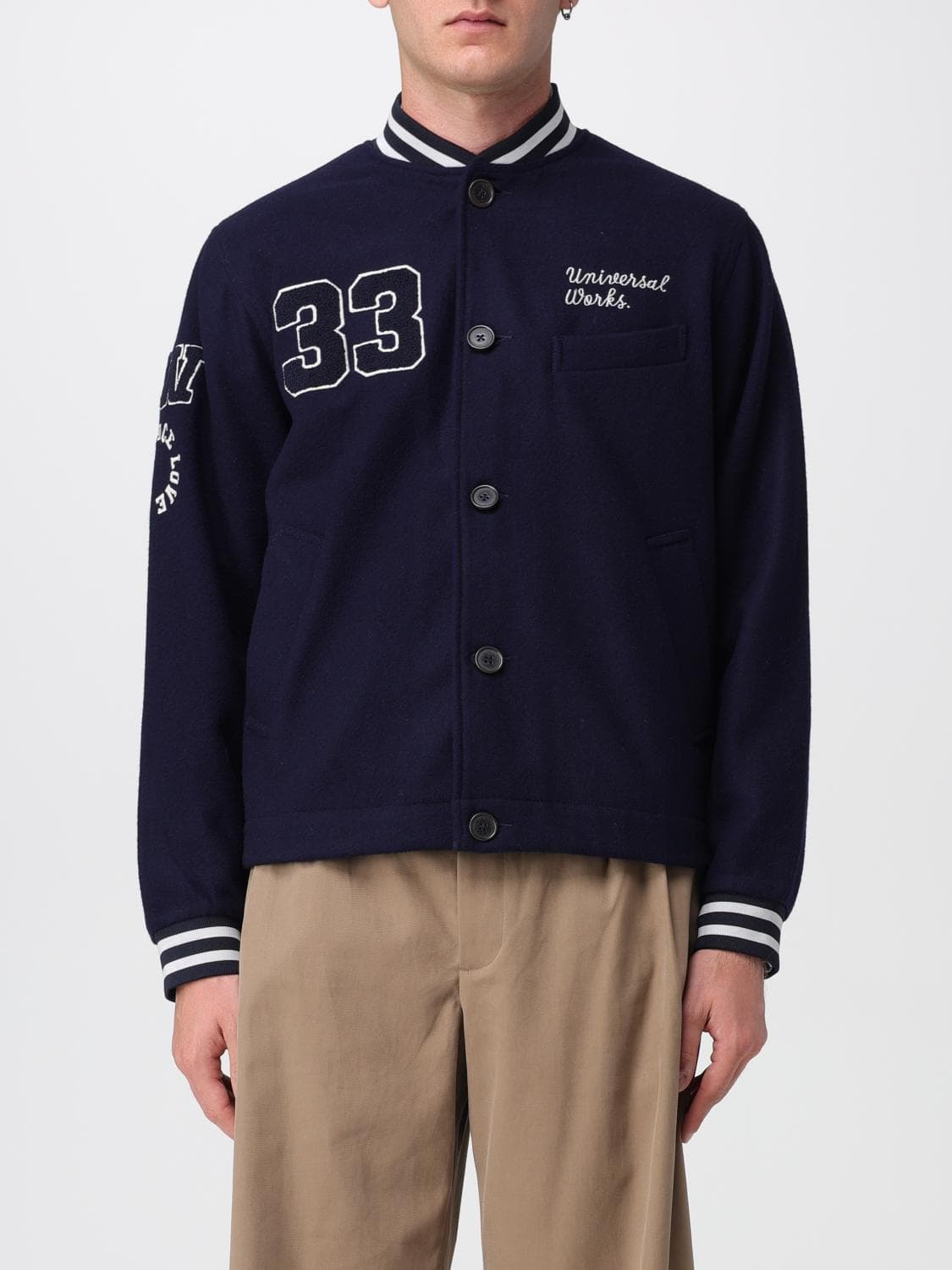 Universal Works Jacket Men color Blue · M