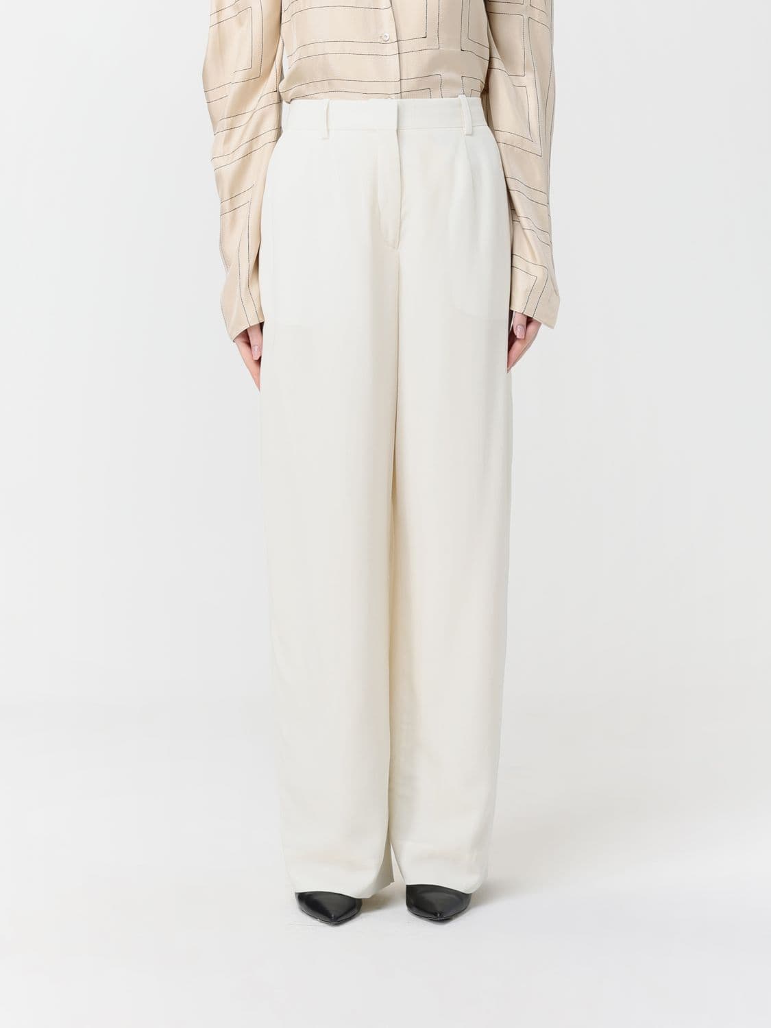 Toteme Pants Woman color Beige · 36