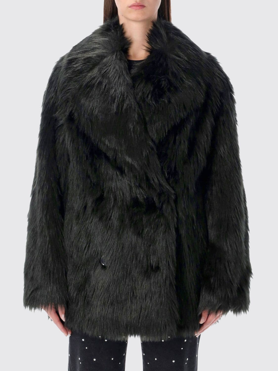 Stand Studio Fur Coat Woman color Black