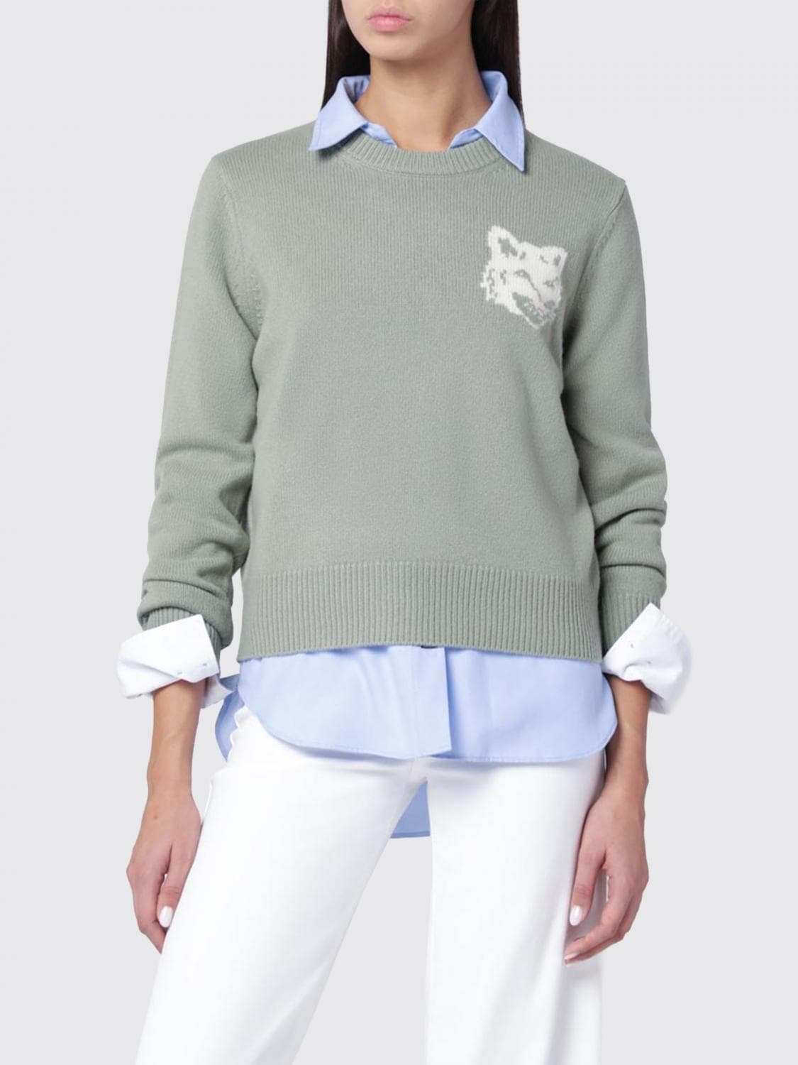 Maison Kitsuné Sweater Woman color Green