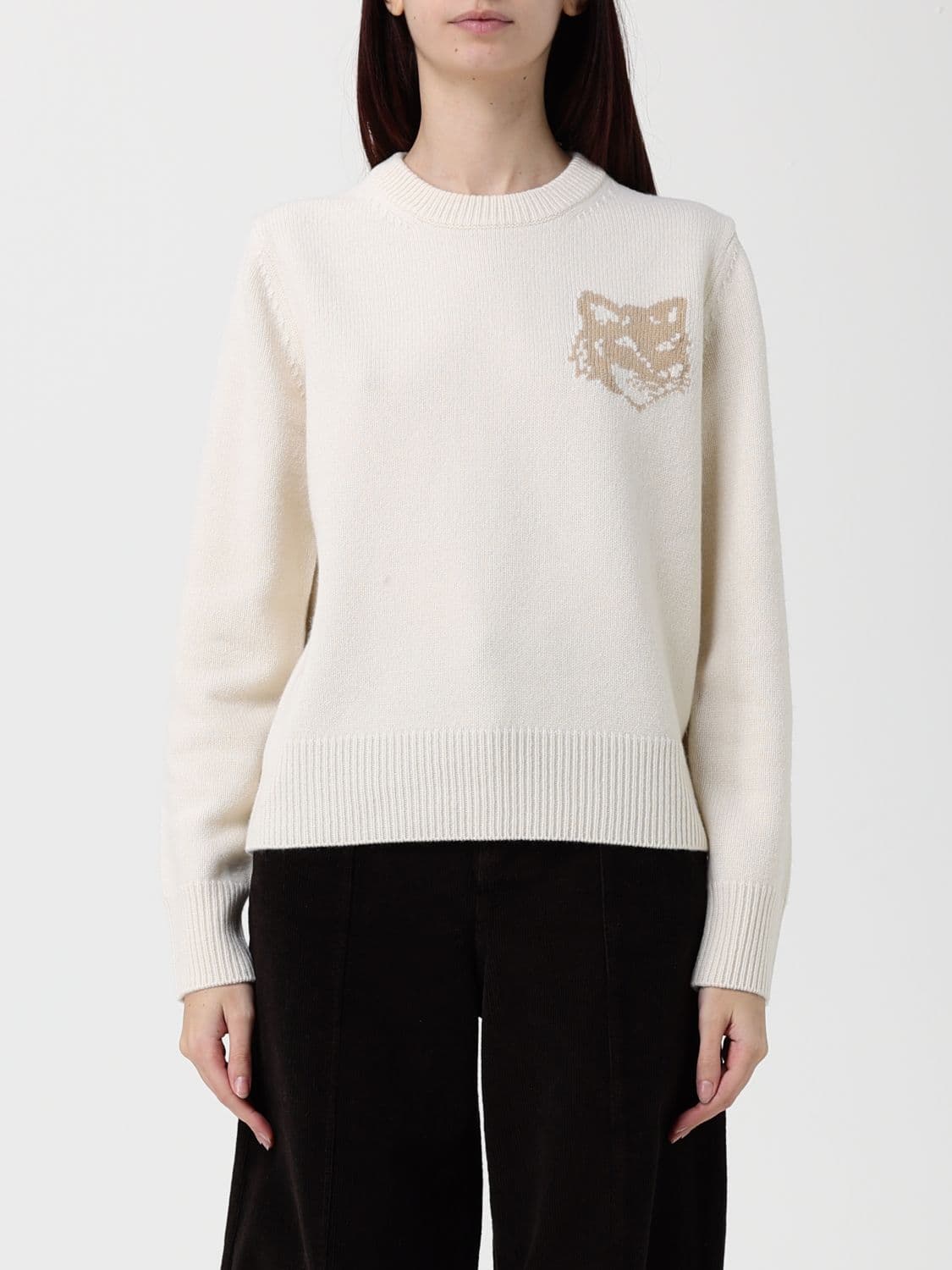 Maison Kitsuné Sweater Woman color Ecru