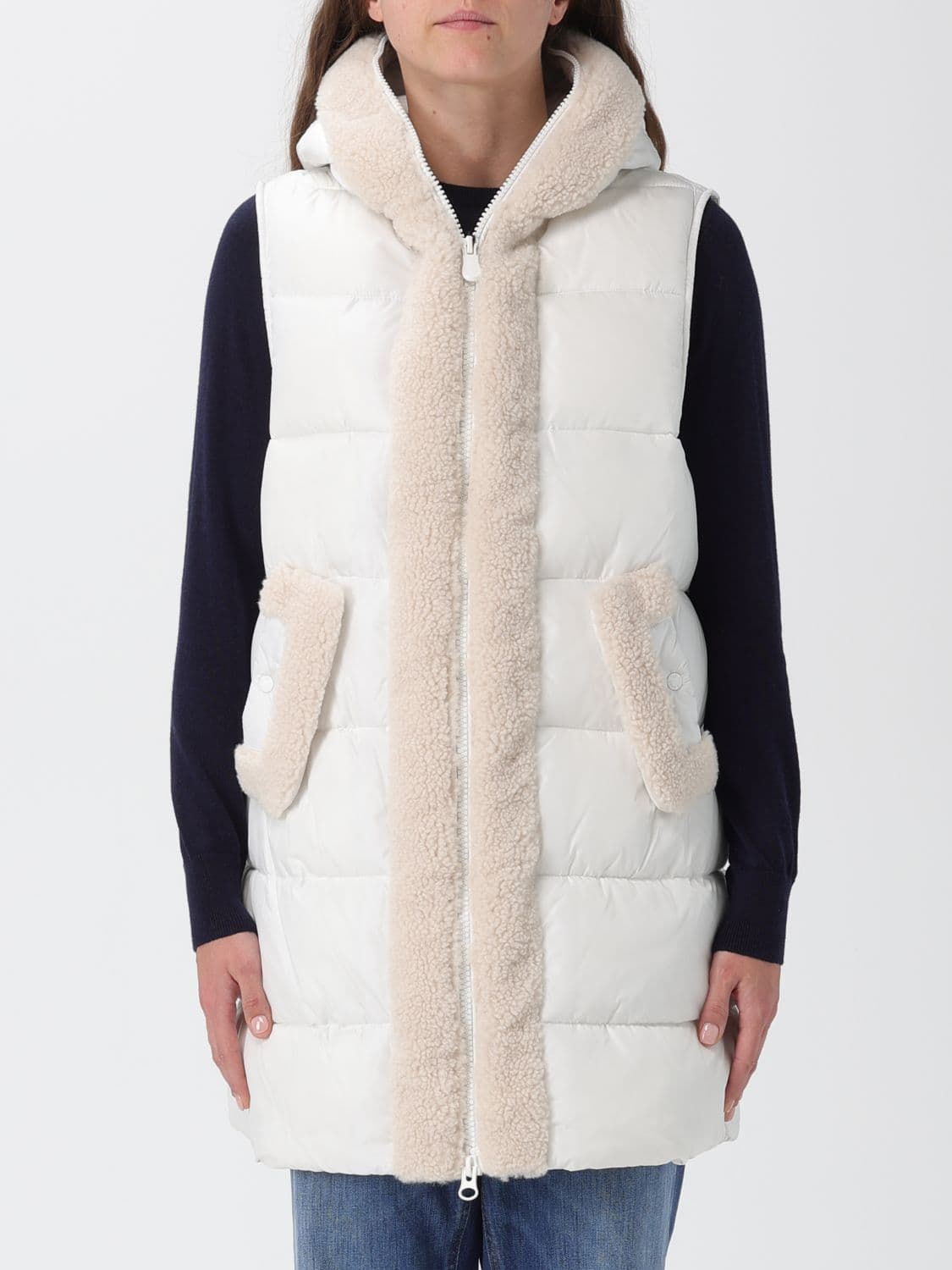 Save The Duck Waistcoat Woman color Yellow Cream