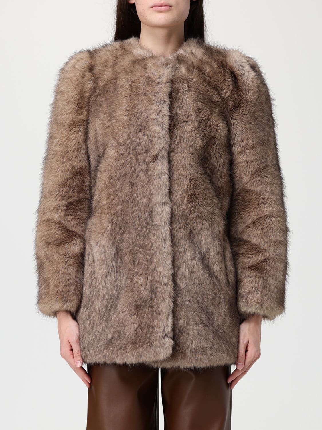 Stand Studio Fur Coat Woman color Beige · 34