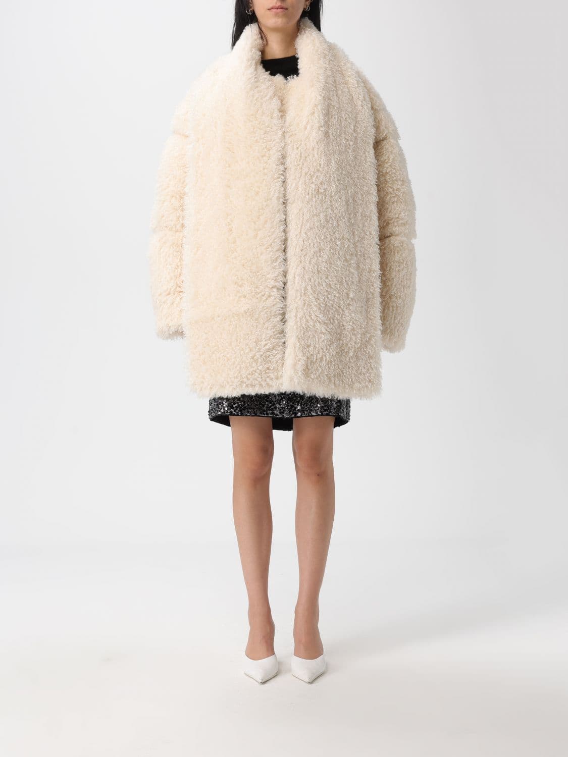 Karl Lagerfeld Fur Coat Woman color White