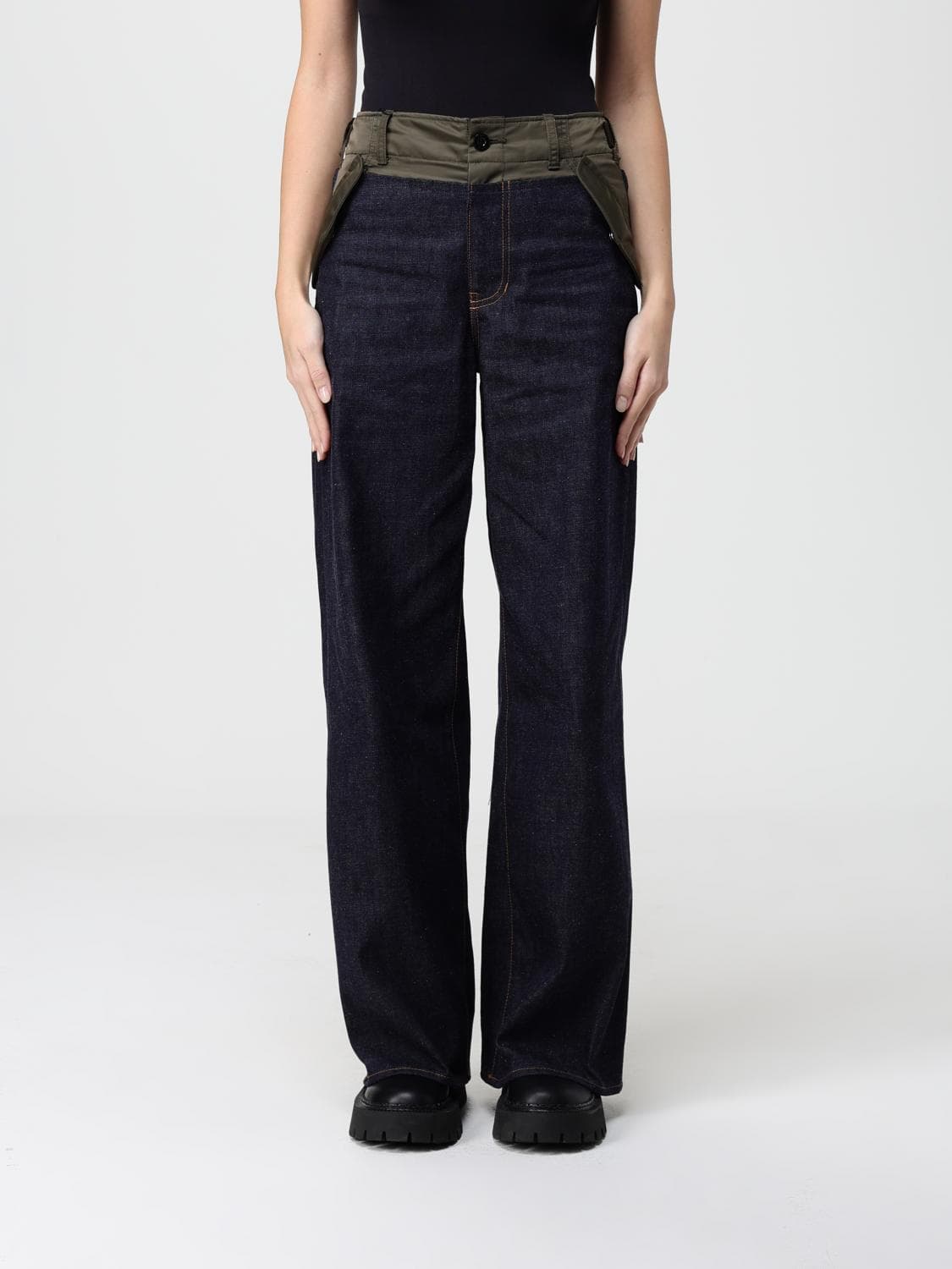 Sacai Jeans Woman color Blue