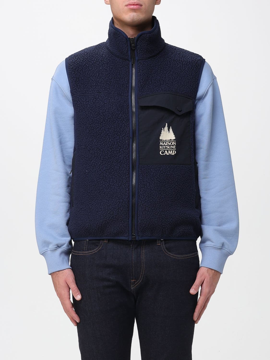 Maison Kitsuné Suit Vest Men color Blue · S