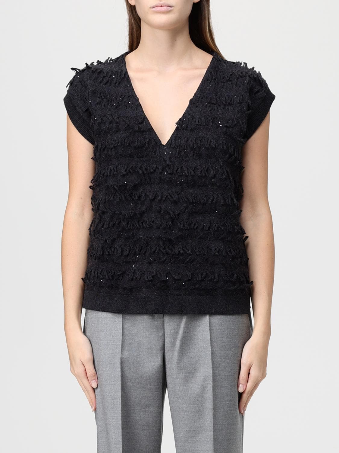 Lorena Antoniazzi Waistcoat Woman color Grey