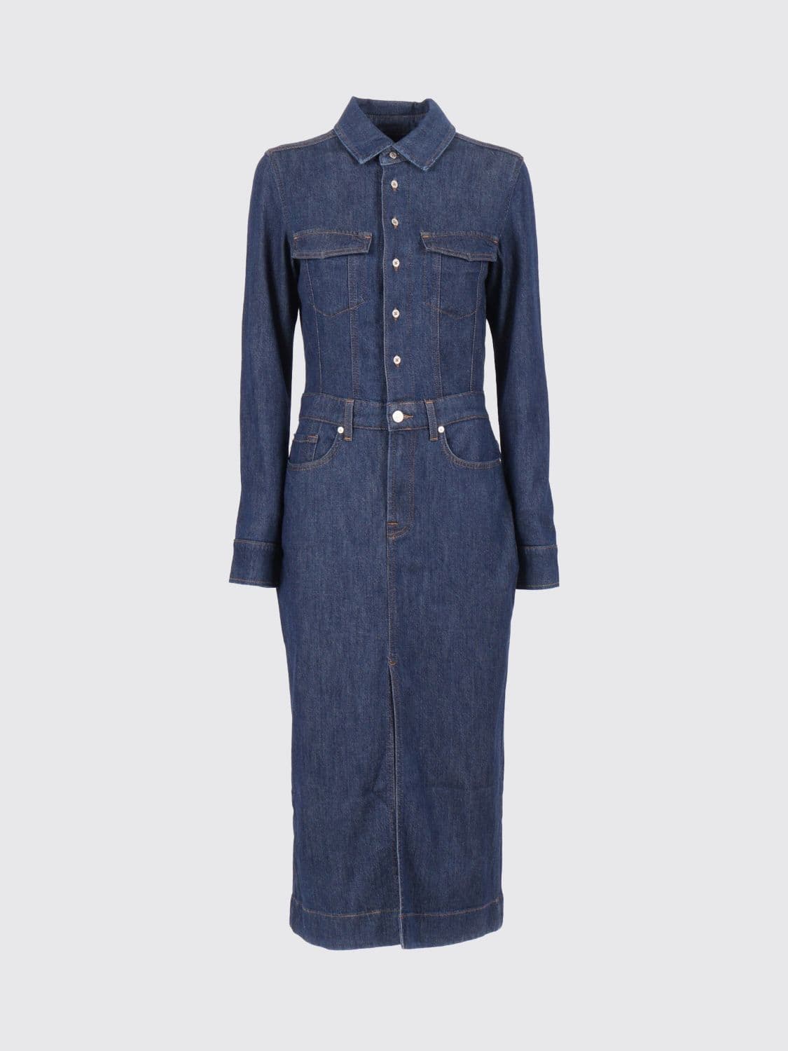 7 For All Mankind Dress Woman color Blue