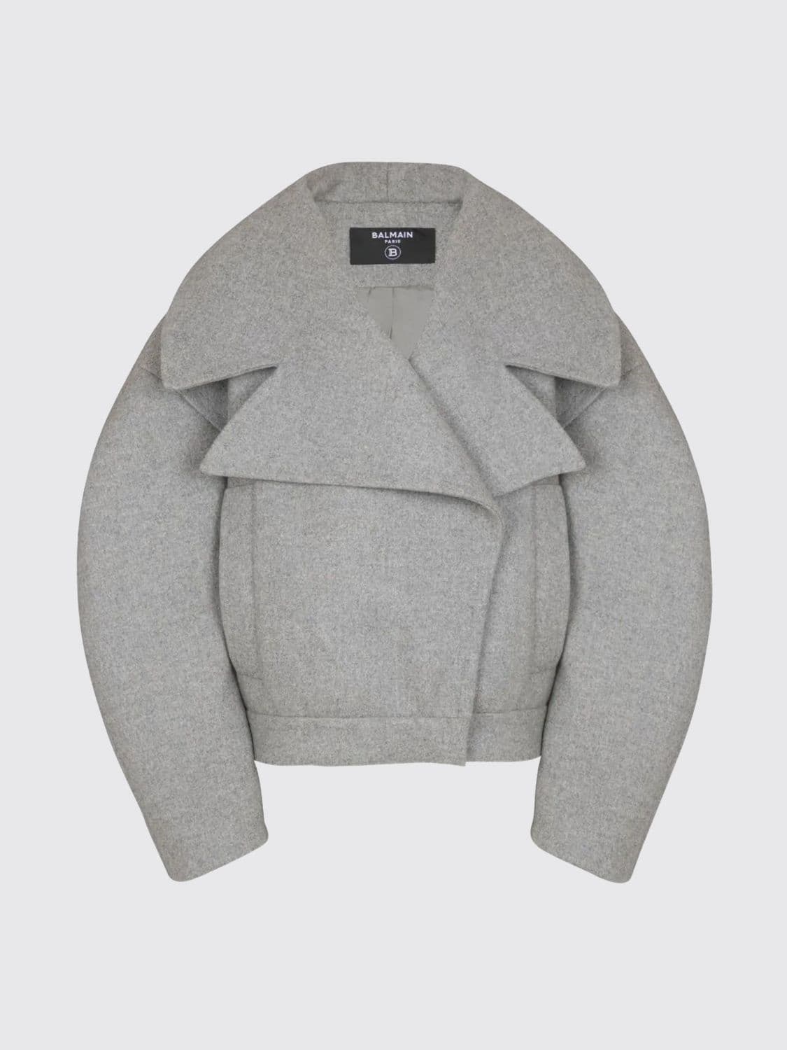 Balmain Coat Woman color Grey