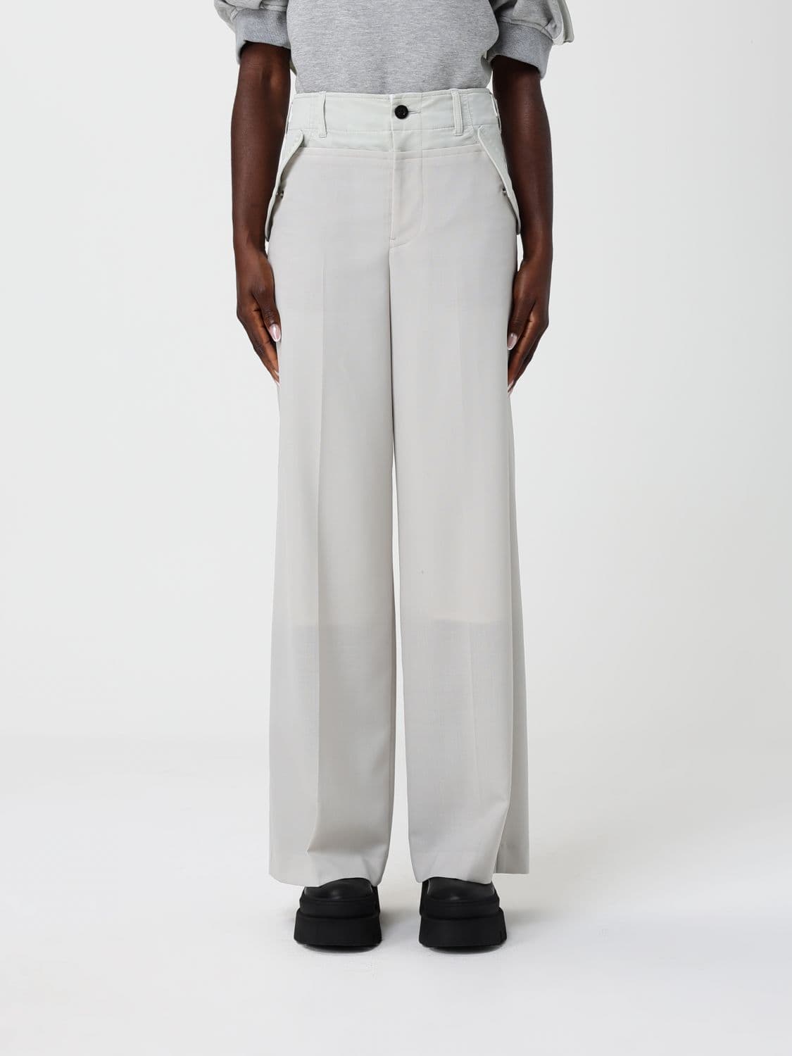 Sacai Pants Woman color Beige