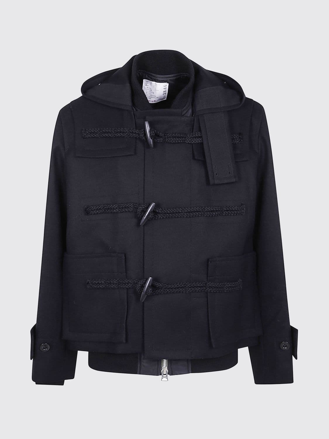 Sacai Coat Men color Black