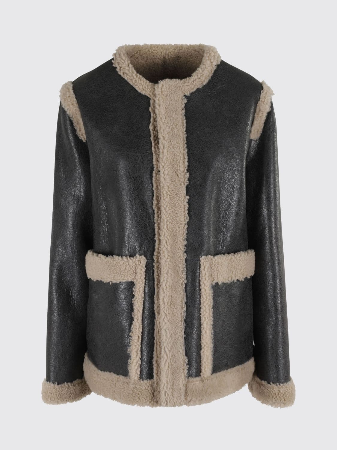 Mm6 Maison Margiela Fur Coat Woman color Black