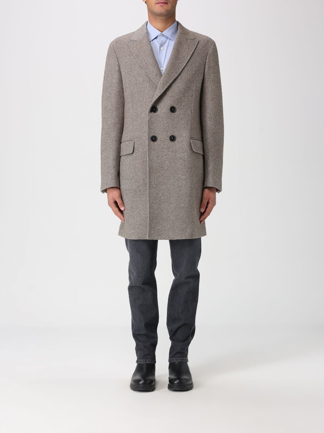 Zegna Coat Men color Brown