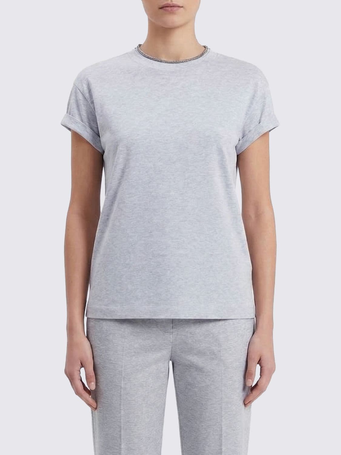 Brunello Cucinelli T-Shirt Woman color Smoke Grey · XL