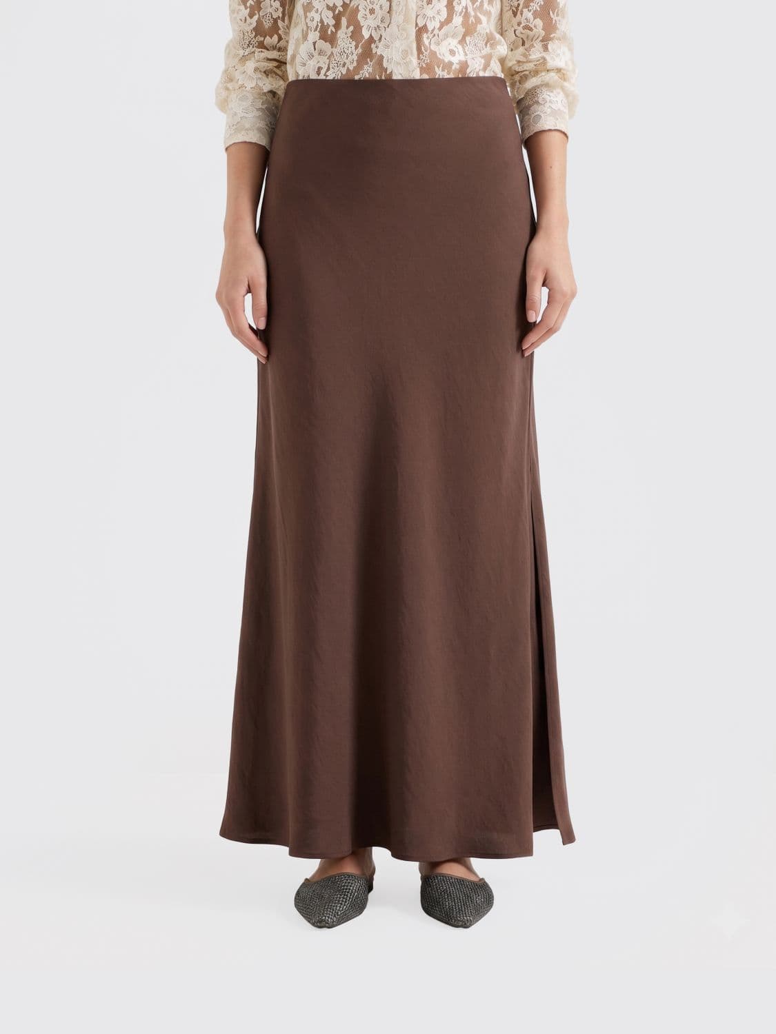 Brunello Cucinelli Skirt Woman color Cocoa · 44