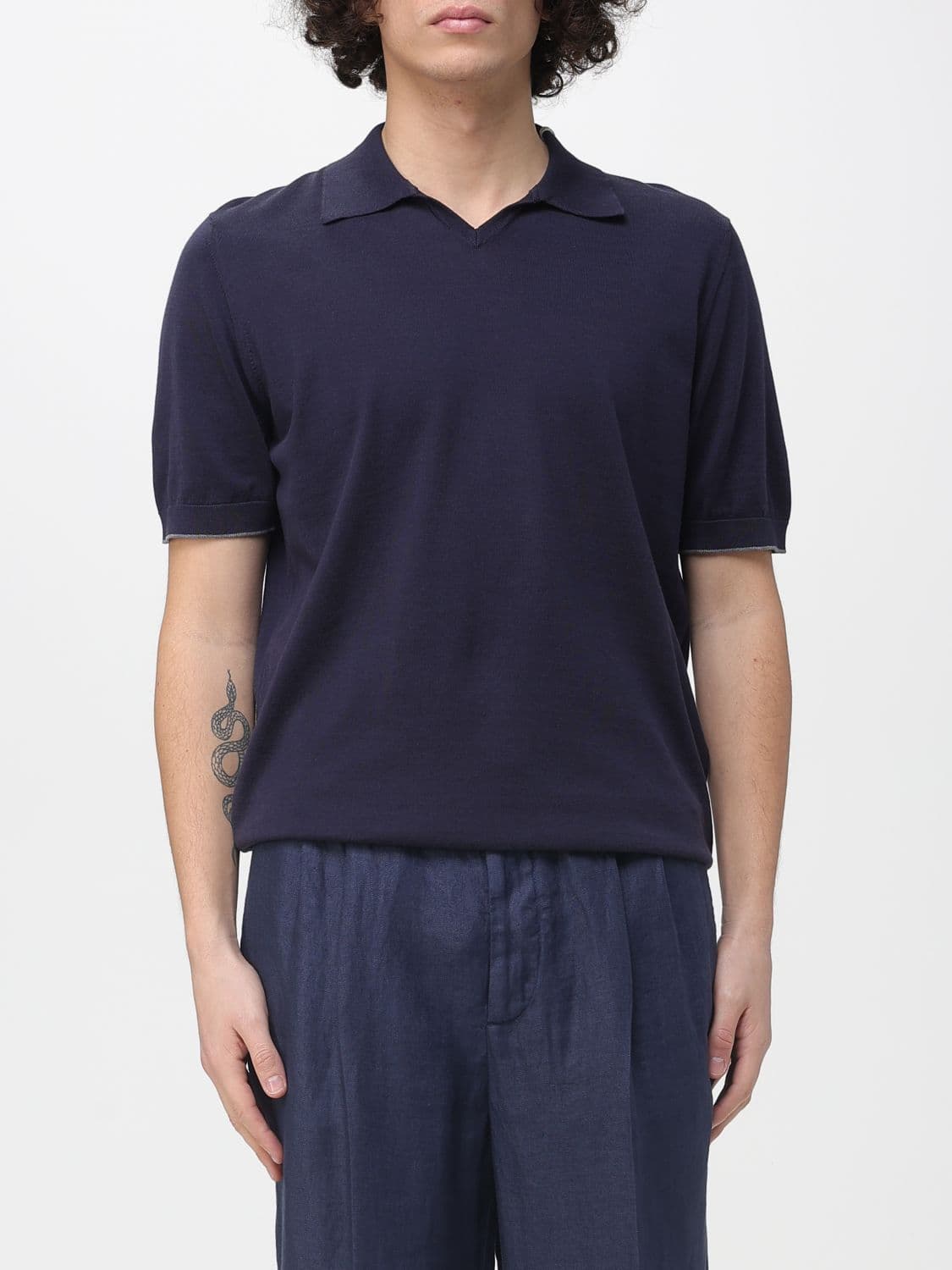 Brunello Cucinelli Polo Shirt Men color Blue 1
