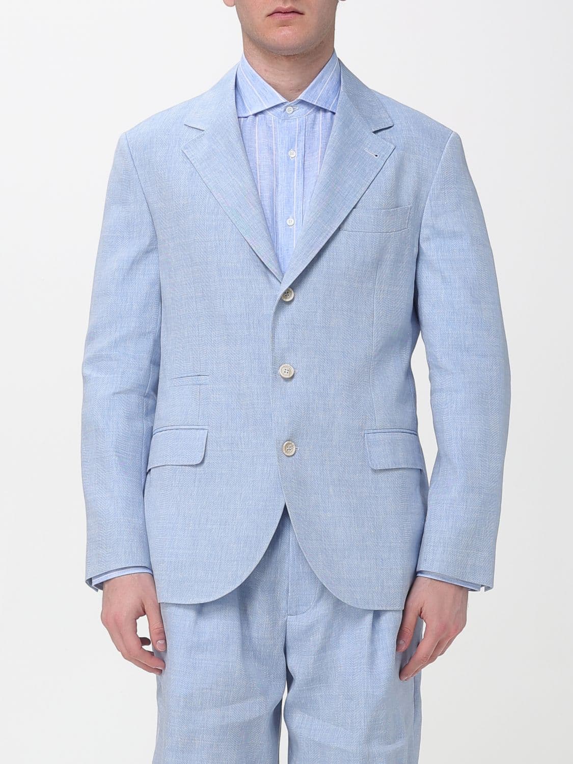 Brunello Cucinelli Jacket Men color Gnawed Blue