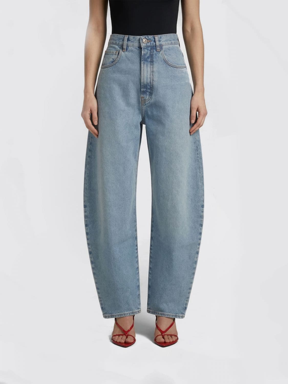 Alaïa Jeans Woman color Gnawed Blue