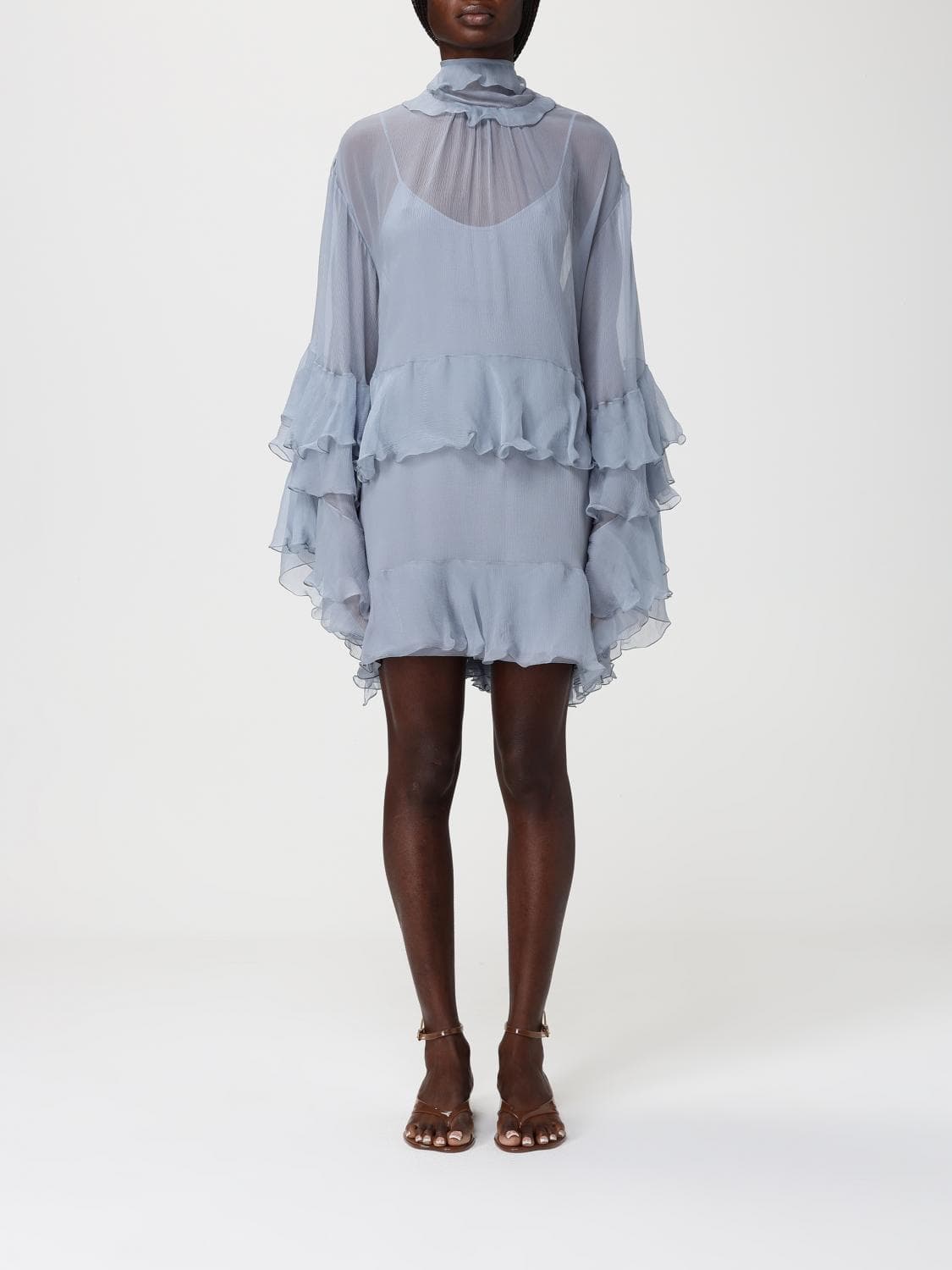 Chloé Dress Woman color Gnawed Blue · 36