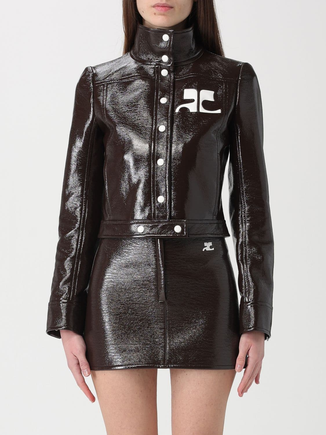 Courrèges Jacket Woman color Brown · 36