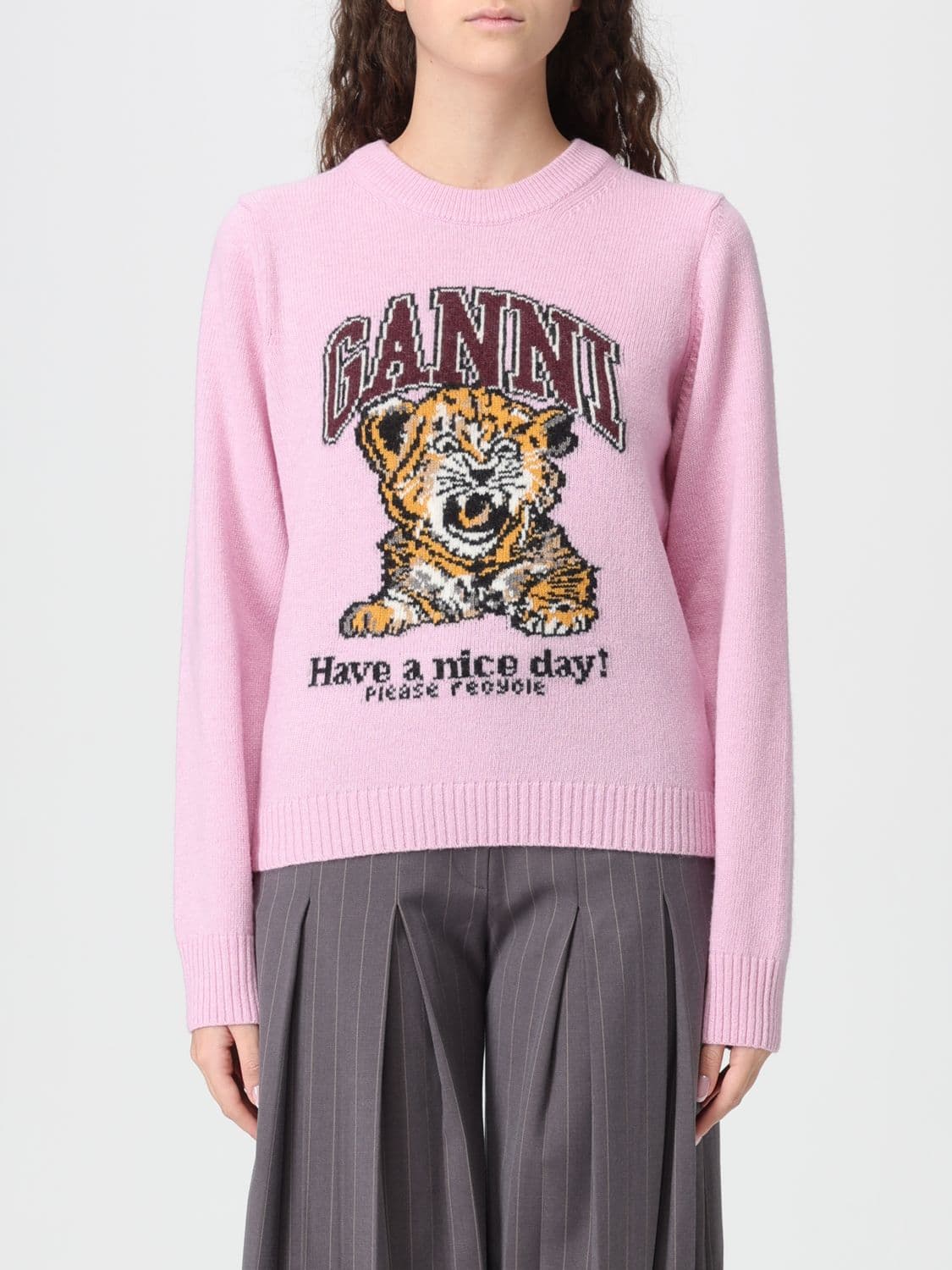 Ganni Sweater Woman color Pink