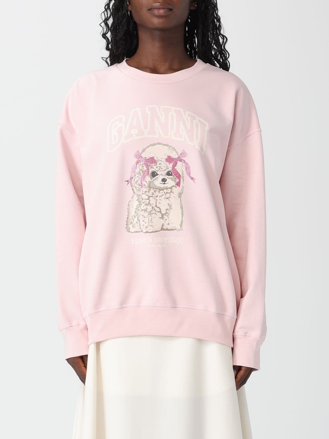 Ganni Sweatshirt Woman color Pink
