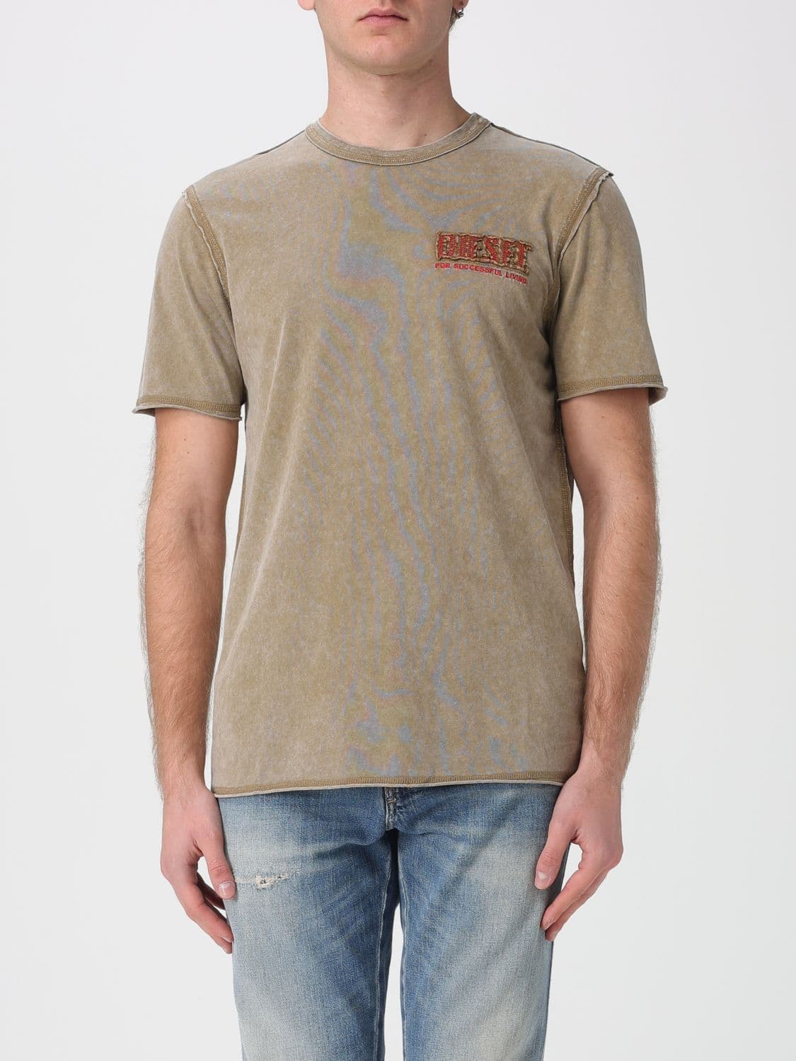 Diesel T-Shirt Men color Beige
