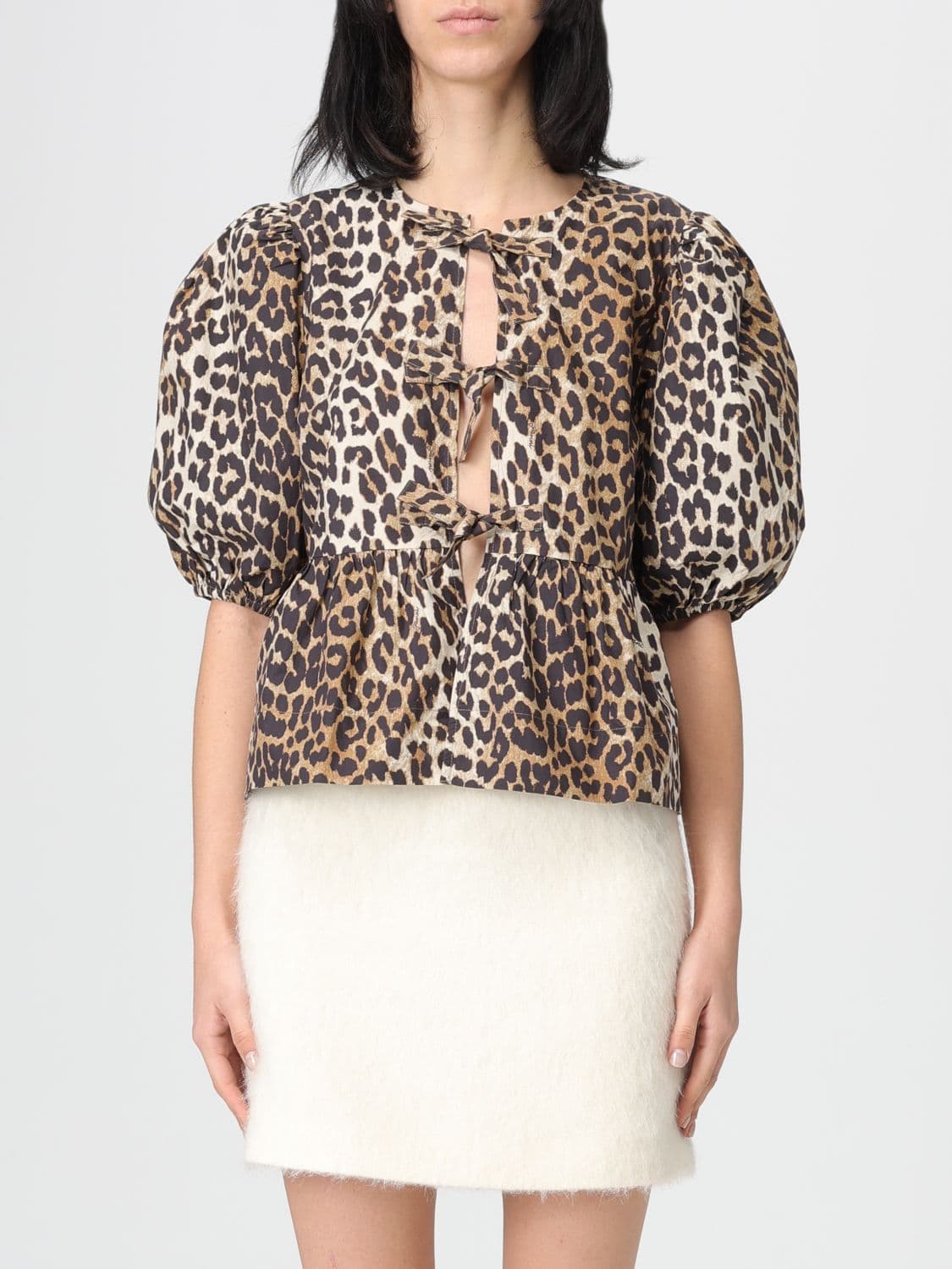 Ganni Top Woman color Brown