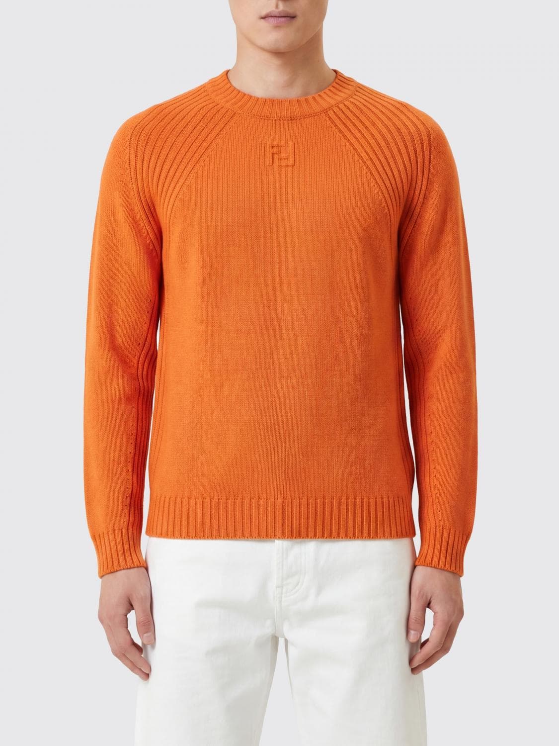 Fendi Sweater Men color Tangerine