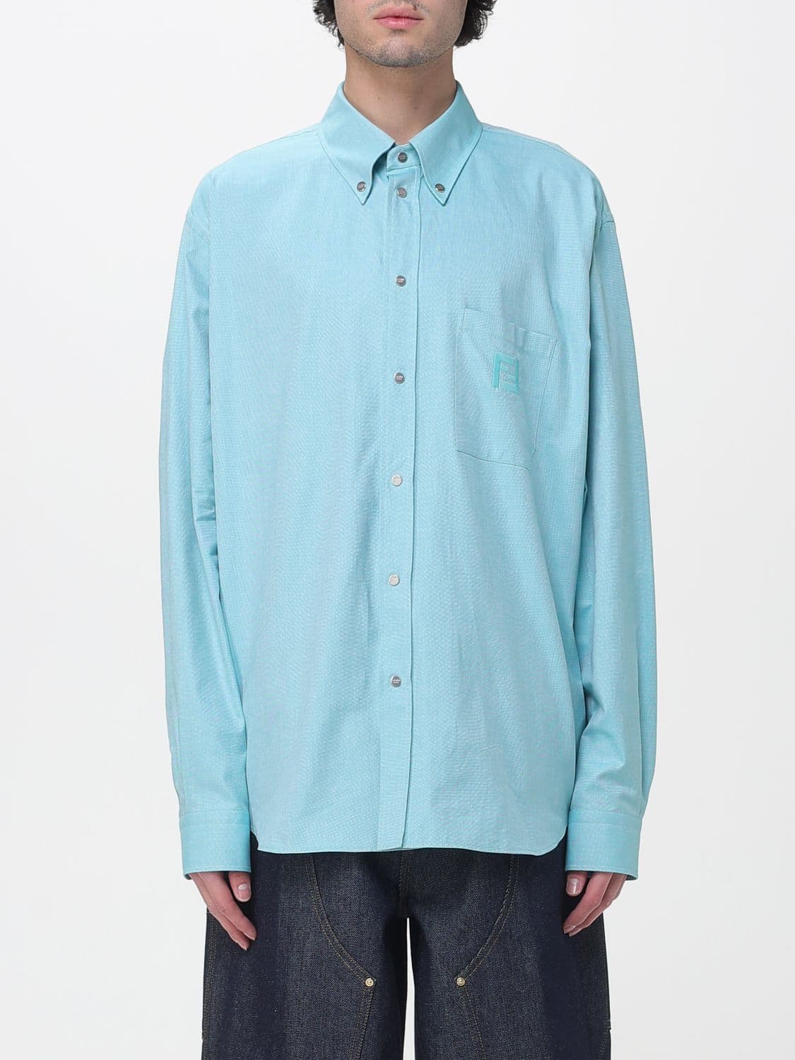 Fendi Shirt Men color Jade