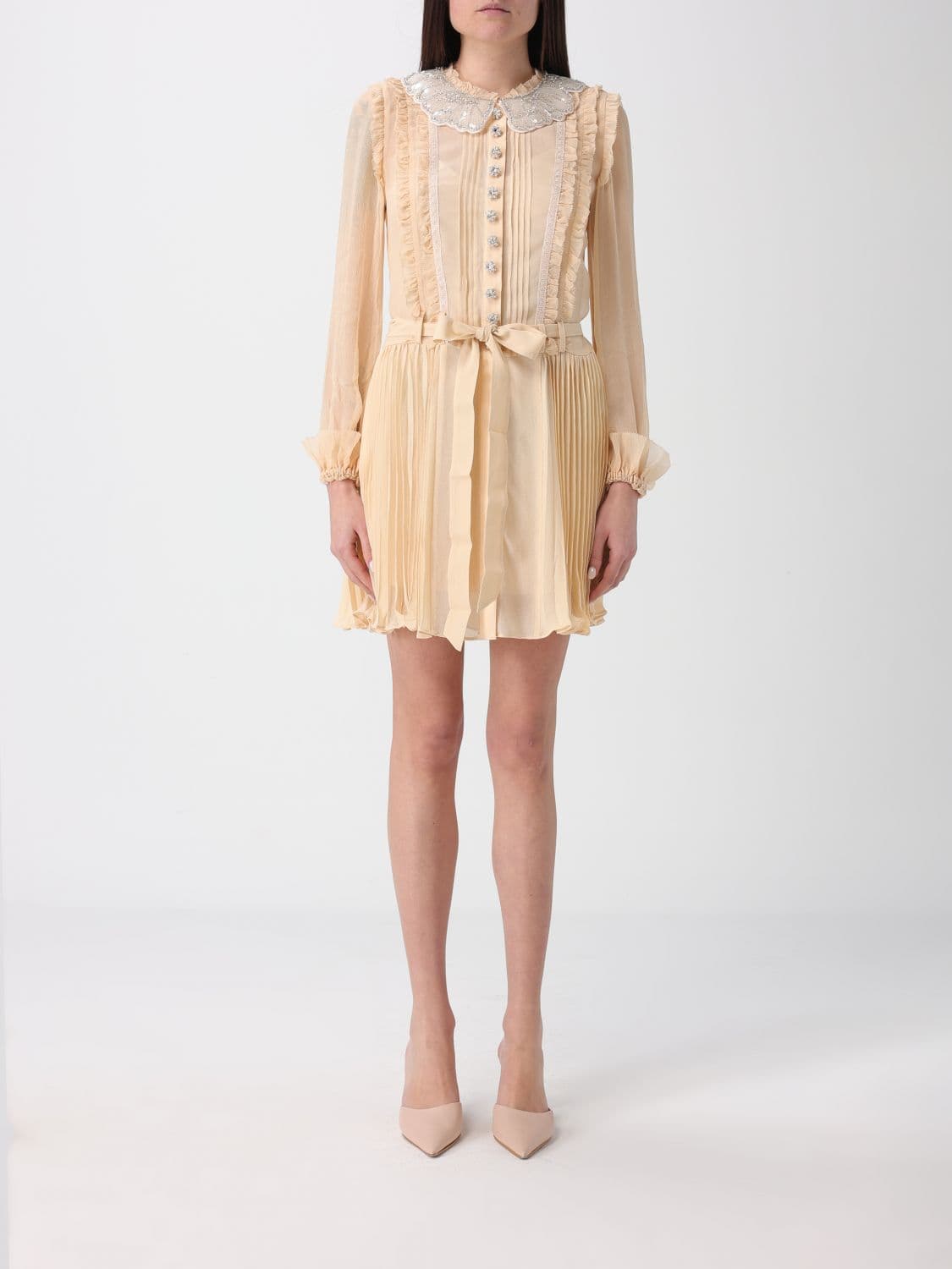 Self-Portrait Dress Woman color Beige