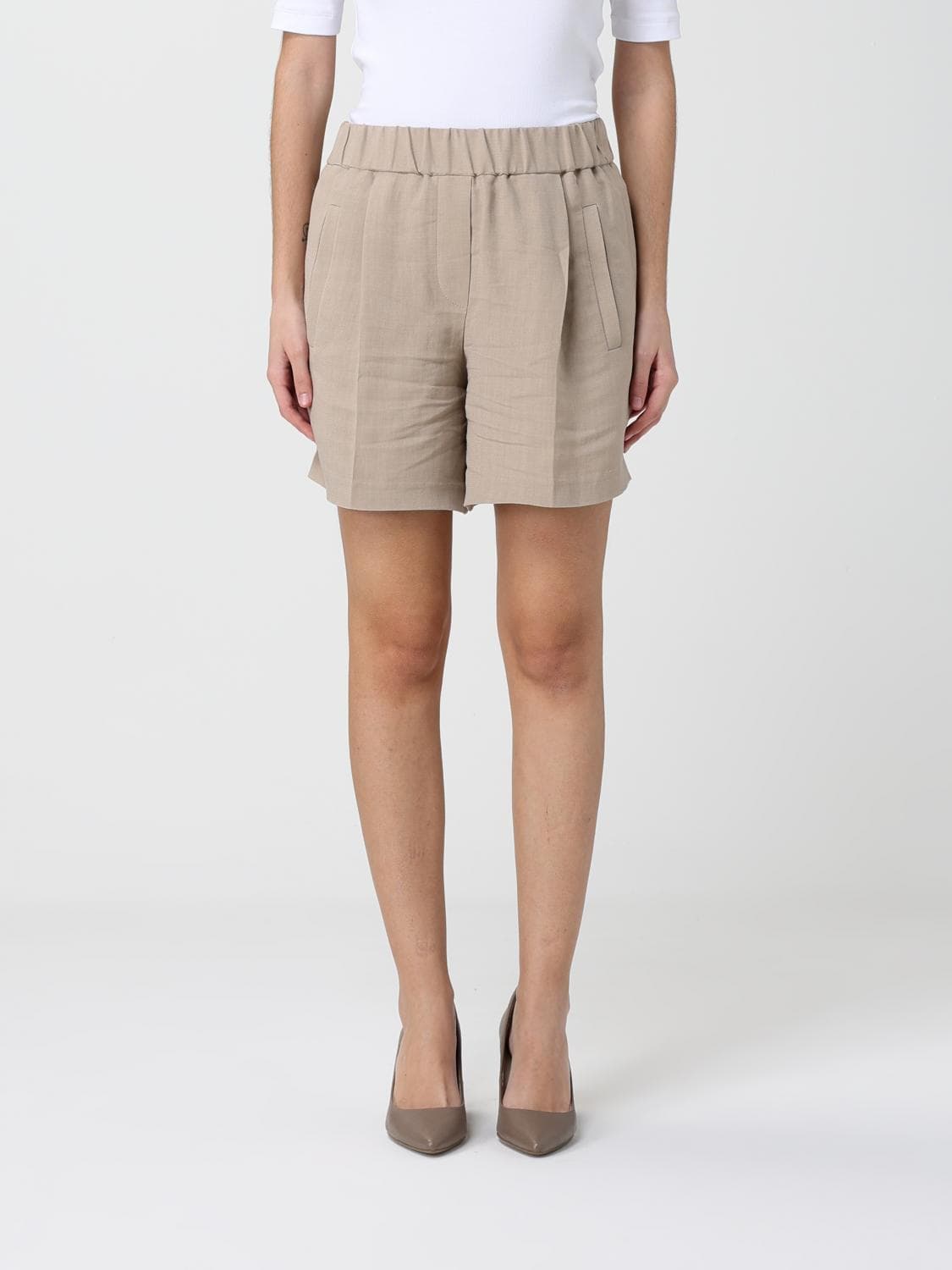 Brunello Cucinelli Shorts Woman color Beige