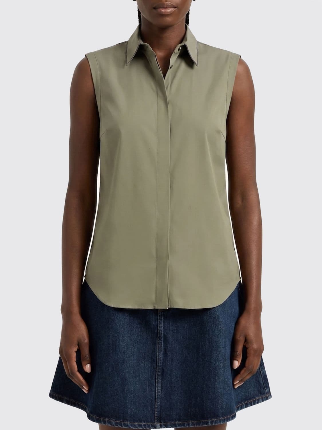 Brunello Cucinelli Shirt Woman color Green · L