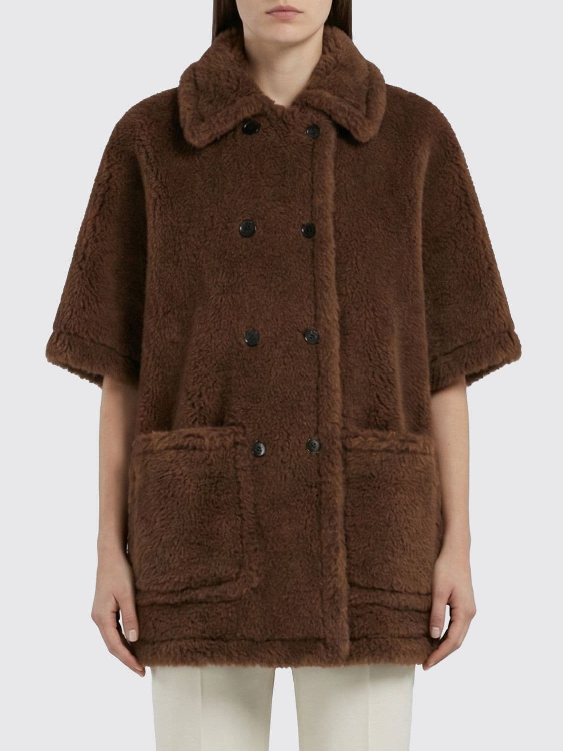 Max Mara Fur Coat Woman color Gold · OS
