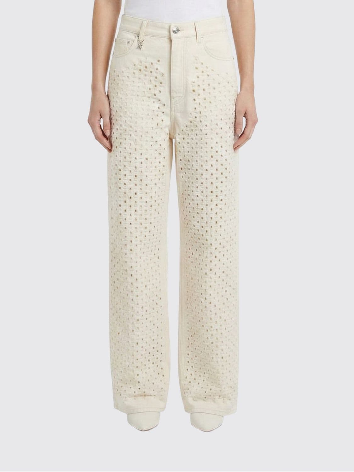 Amiri Jeans Woman color Ecru