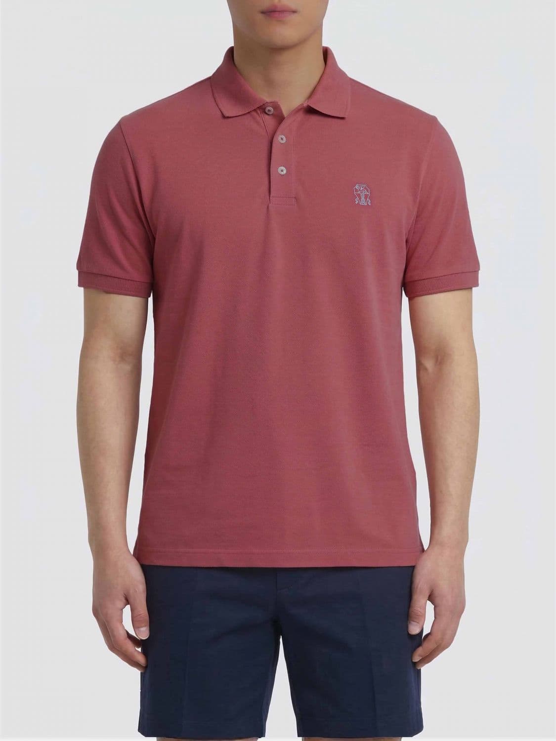 Brunello Cucinelli Polo Shirt Men color Coral · S