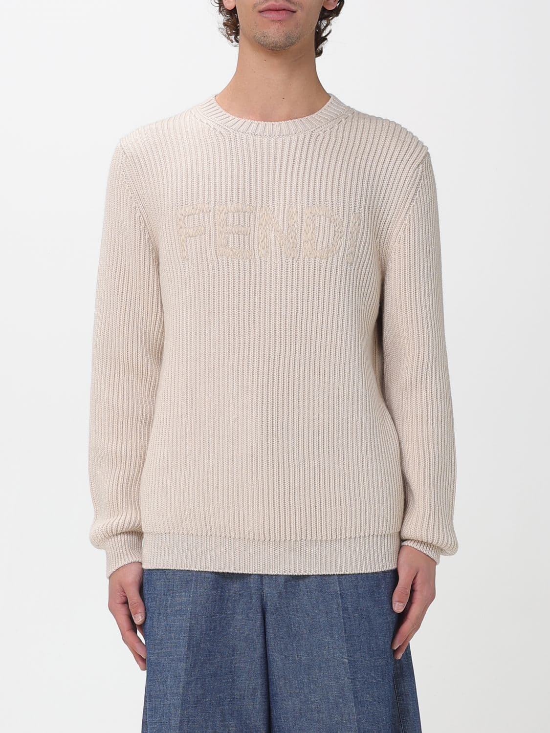 Fendi Sweater Men color Grey