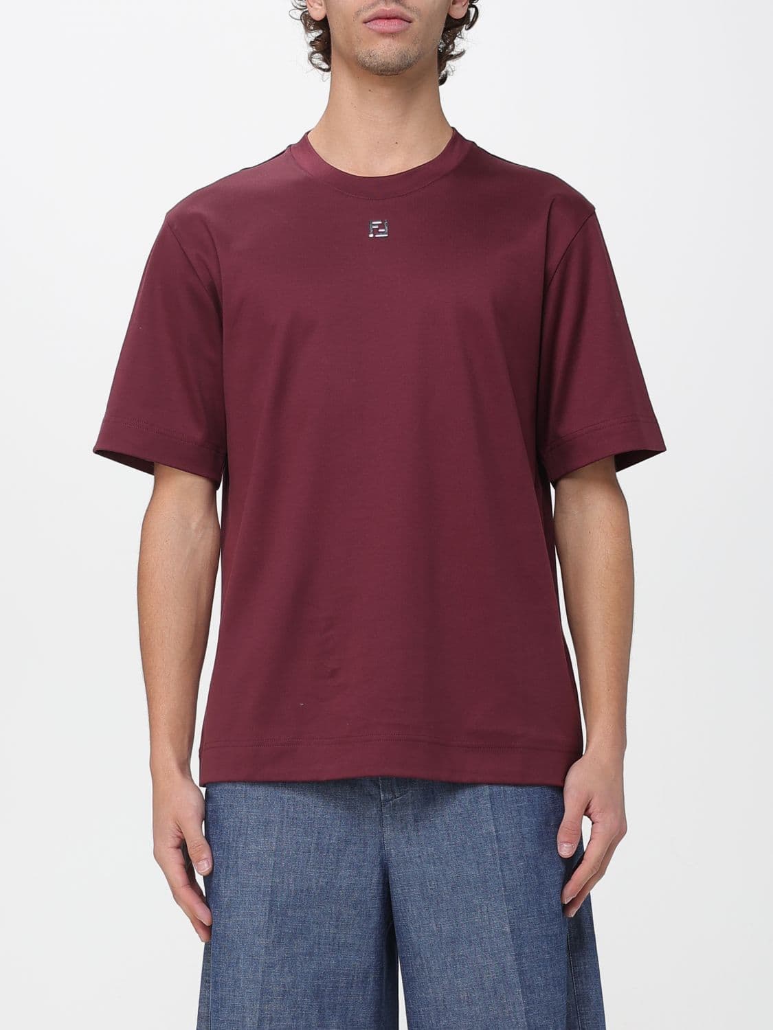 Fendi T-Shirt Men color Burgundy
