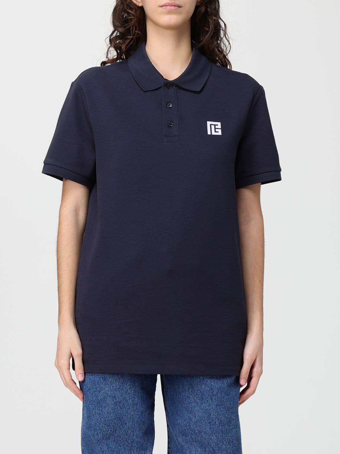 Balmain Polo Shirt Woman color Blue