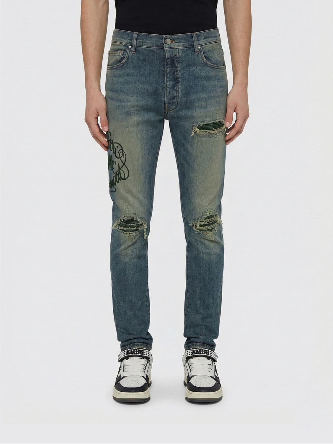 Amiri Jeans Men color Blue