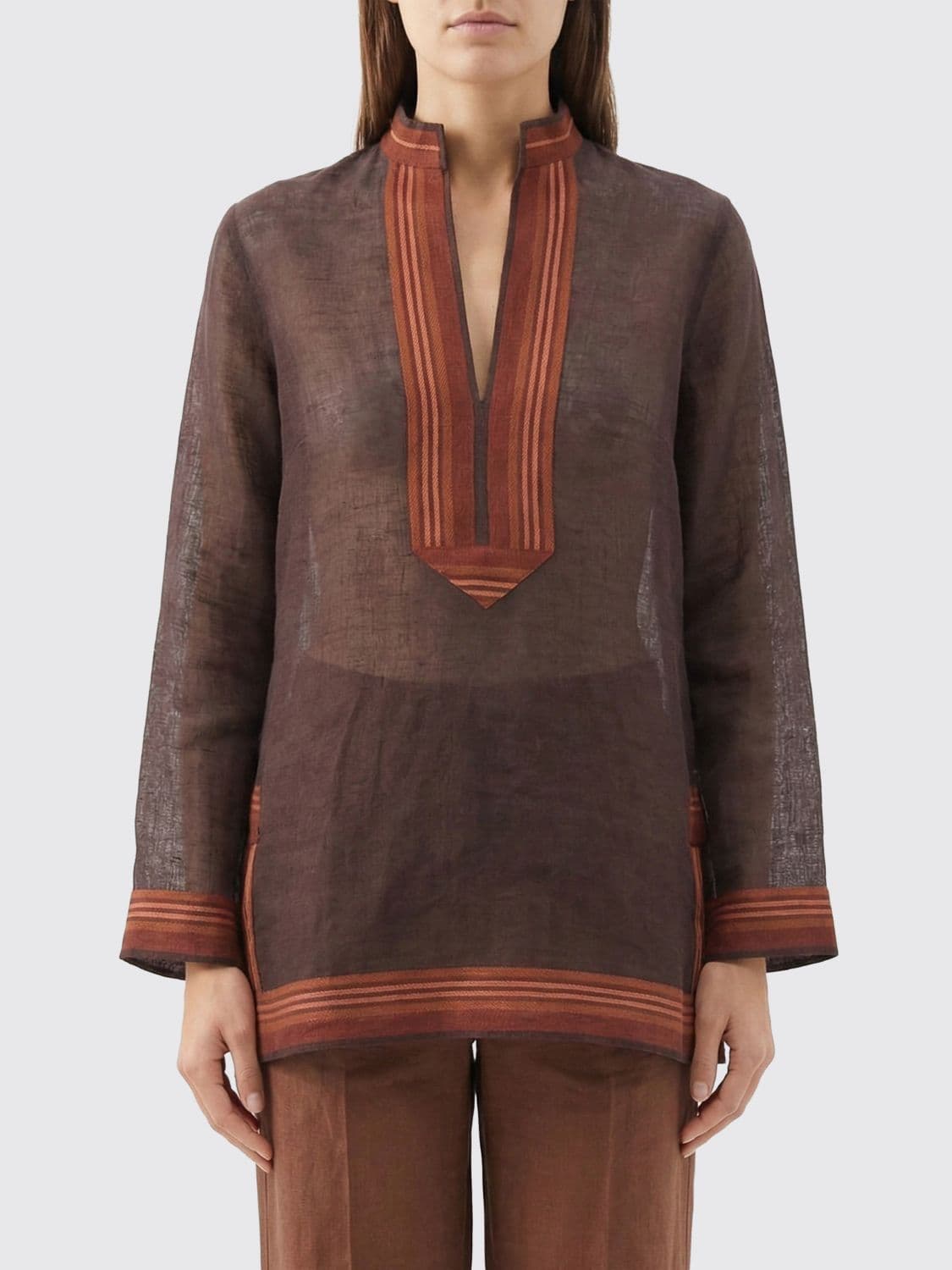 Tory Burch Top Woman color Brown