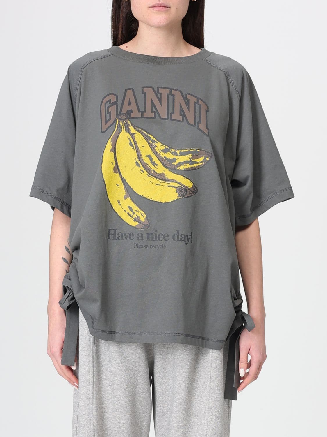 Ganni T-Shirt Woman color Grey